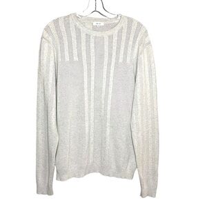 Reiss_Light Grey Crew Neck Textured Knit Graville sweater _Medium